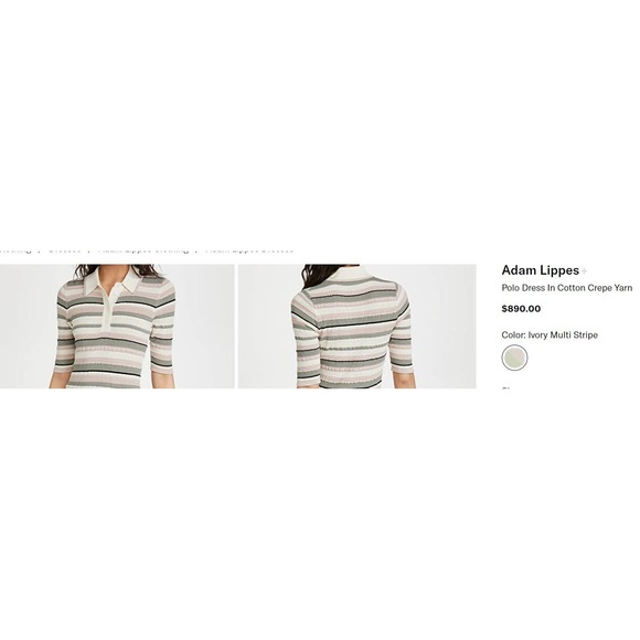 Adam Lippes Striped Midi Polo Dress - Picture 2 of 15